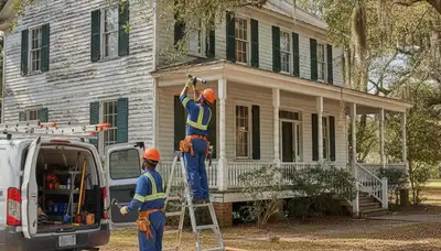 Charleston, SC emergency plumber repairing a residential pipe leak for fast plumbing service