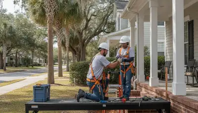 Plumber repairing a pipe in Charleston, SC for emergency plumbing service