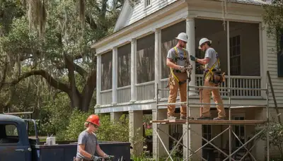 Charleston, SC emergency plumber repairing a leaking pipe for a home plumbing service