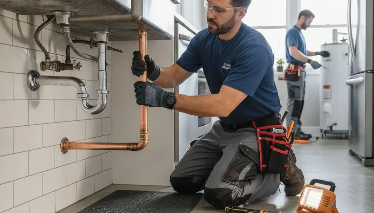 Charleston, SC plumber repairing a pipe for emergency plumbing service