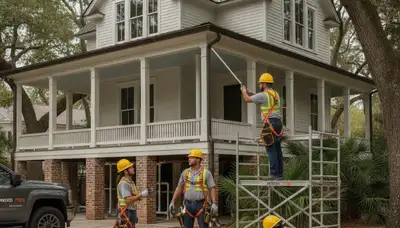 Charleston, SC emergency plumber repairing a plumbing leak for a local residential service call