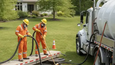 Charleston, SC plumber cleaning a septic tank for residential emergency plumbing service