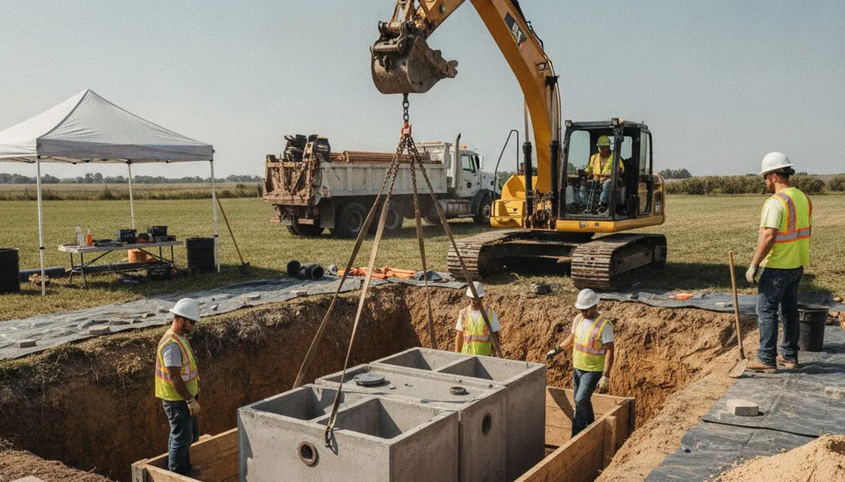 Septic tank installation by Charleston, SC plumbers for homes with careful site planning