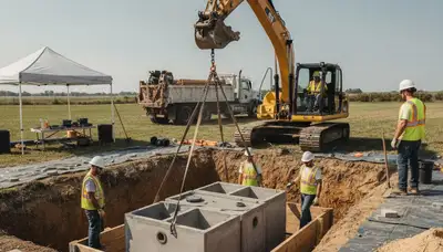Septic tank installation by Charleston, SC plumbers for homes with careful site planning