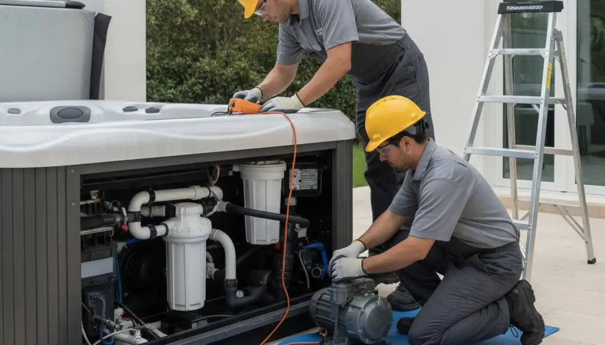Charleston, SC plumber repairing spa equipment for reliable home spa service