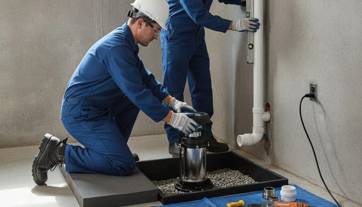 Sump pump installation for Charleston, SC homes by On Call Plumbers to prevent water damage