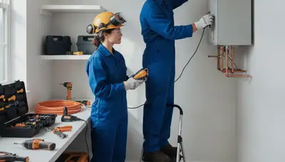 Charleston, SC plumber installing a tankless water heater for emergency hot water service