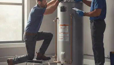 Charleston, SC plumber repairing a water heater for emergency residential service